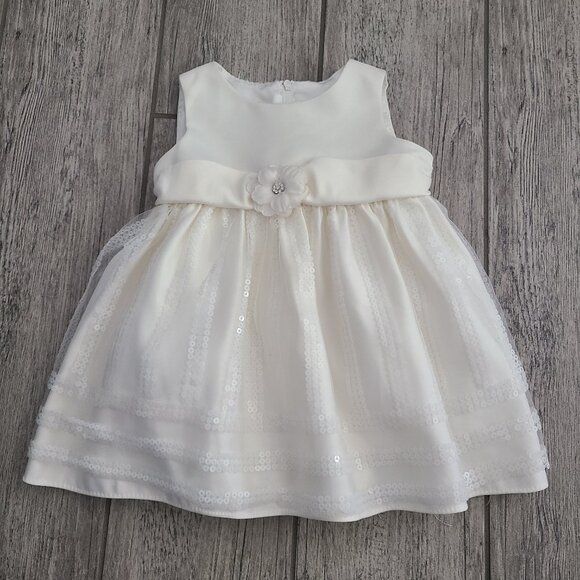 American Princess Baby Girl Ivory Sequin Party Dress Size 12M - Picture 1 of 7